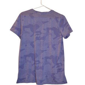 TAPOUT Athletic Purple Soft Silky Fabric V-neck Short Sleeves Women Tee M